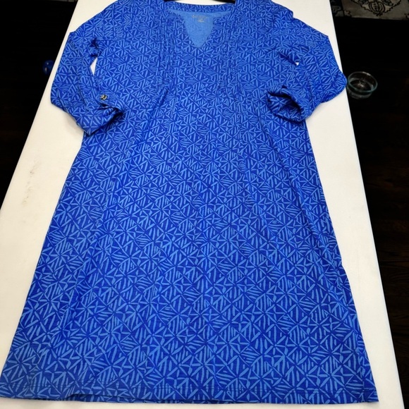 Lilly Pulitzer Fairfax 3/4 Sleeve Dress Alba Blue Easy Peasy Pintucks Tunic XS - Picture 10 of 12